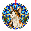 Japanese Bobtail Stained Glass Style Christmas Ornaments