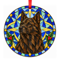 Kai Brindle Stained Glass Style Christmas Ornament