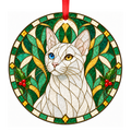 Khao Manee White Stained Glass Style Christmas Ornament