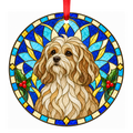Löwchen Stained Glass Style Christmas Ornaments