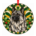 Norwegian Elkhound Gray stained glass pet Christmas ornament