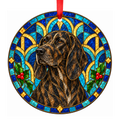 Plott Hound Brindle stained glass style Christmas ornament