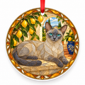 Tonkinese Blue Mink stained glass style ornament