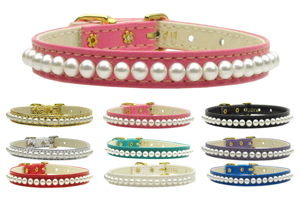 One Row Vintage Set Pearl Dog Collar