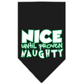 Christmas Pet and Dog Bandana Screen Printed, "Nice Until Proven Naughty"