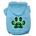 Pet Hoodie "Green Argyle Paw"