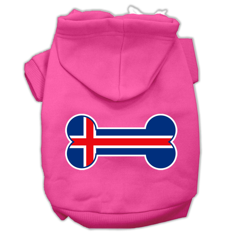 Pet Hoodie "Bone Shaped Iceland Flag"