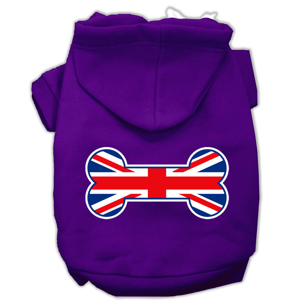 Pet, Dog & Cat Hoodie, "Bone Shaped Flag British (Union Jack) Flag"