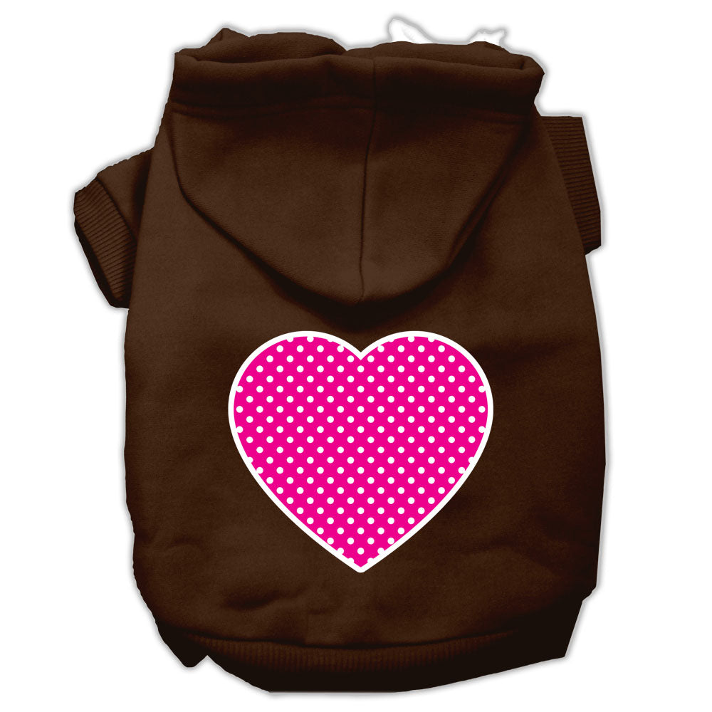 Pet Hoodie "Pink Swiss Dots Heart"