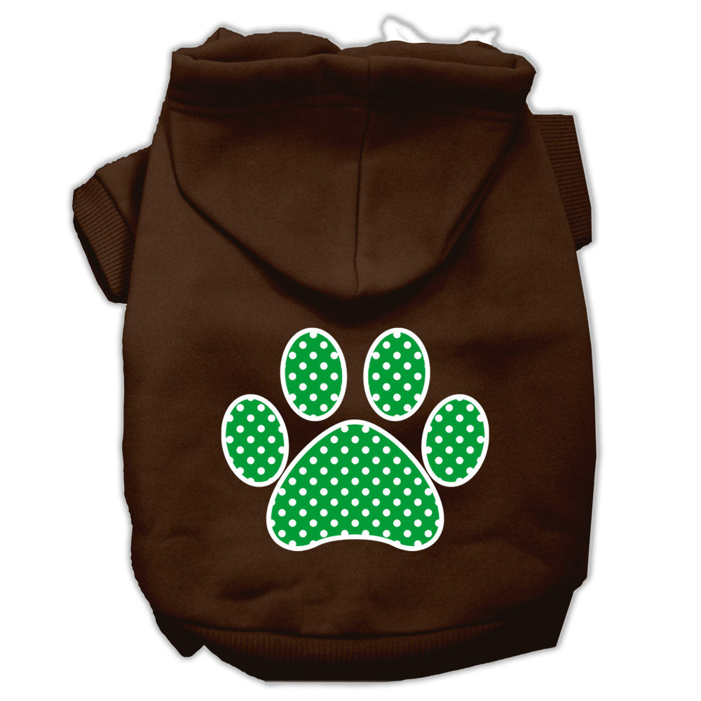 Pet Hoodie "Green Swiss Dots Paw"