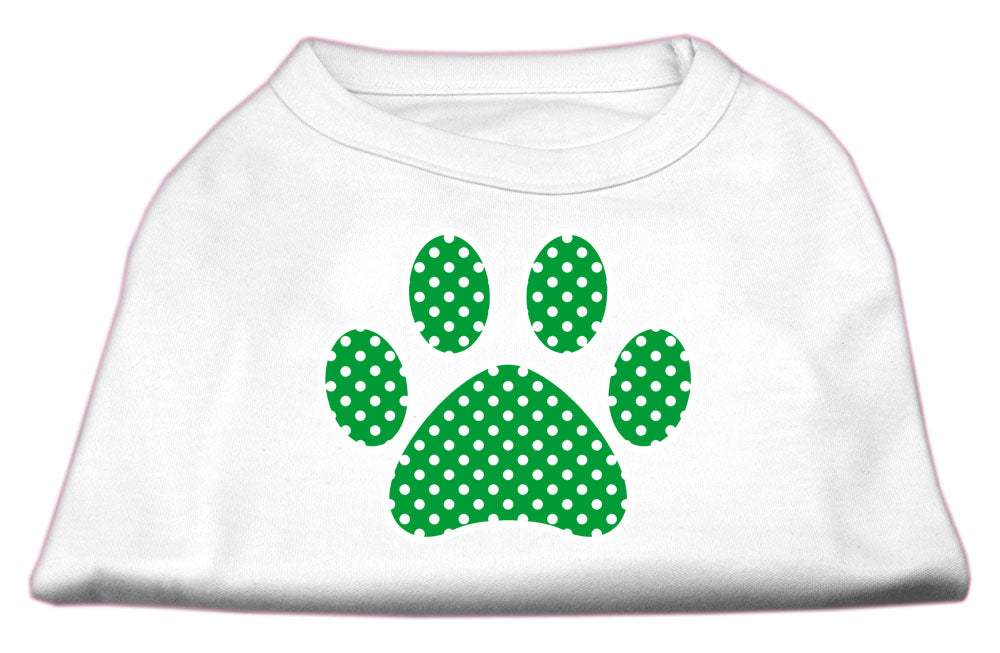 Pet Shirt "Swiss Dot Green Paw"
