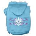 Christmas Pet Hoodie Screen Printed, "Pink Snowflake Swirls"