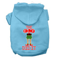 Christmas Pet Hoodie Screen Printed, "The Elf Did It"
