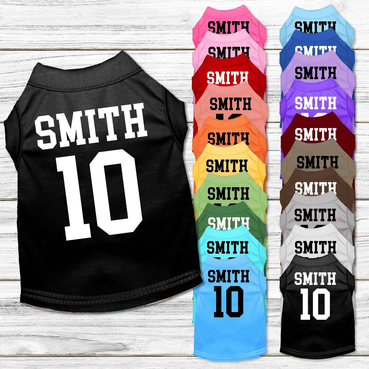 Pet Dog and Cat Team Shirt, "Custom Names & Numbers"