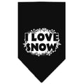 Christmas Pet and Dog Bandana Screen Printed, "I Love Snow"