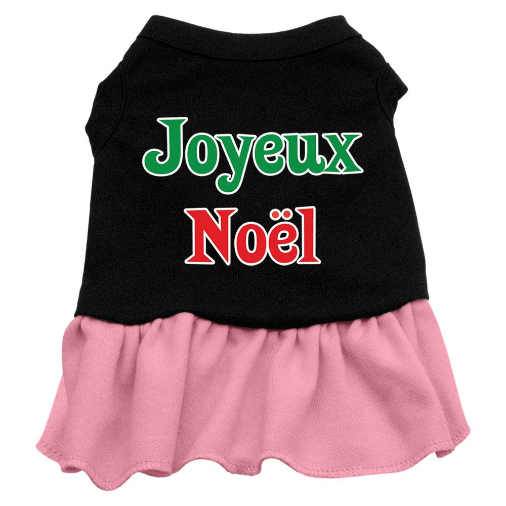 Christmas Pet Dress Screen Printed, "Joyeux Noel"