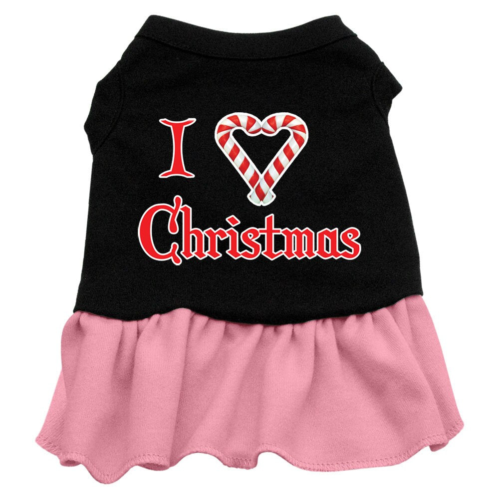 Christmas Pet Dress Screen Printed, "I Love Christmas"